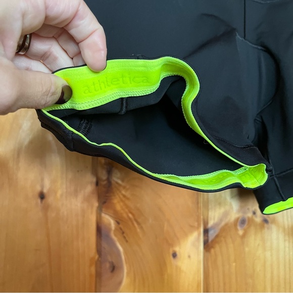 Lululemon Athletica Black and Neon Green Bike Shorts Velo Vixen Short - Picture 2 of 6